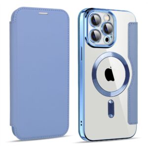 Luxury Premium Camera Protection Magsafe Wireless Charging Flip Case Cover For iPhone 15 Pro/15 Pro Max