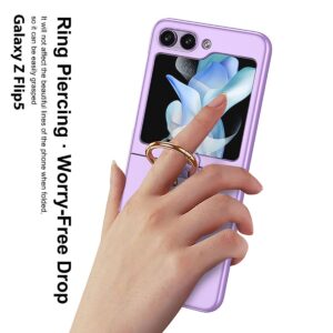 Luxury Premium Ring Case Cover For Samsung Galaxy Z Flip 5 5G - Purple