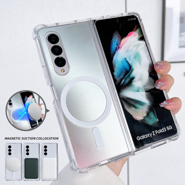 Luxury Premium Shockproof Clear MagSafe Magnetic Cover Case For Samsung Galaxy Z Fold 3/ Z Fold 4 - Image 41