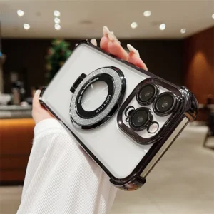 Luxury Premium Magnet Wireless Charging Shockproof Transparent Soft Silicone Case Cover For iPhone 13 Pro/14 Pro