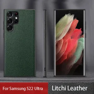 Luxury Premium Retro Lychee Grain Leather Case Cover For Samsung Galaxy S22 Ultra/S23 Ultra