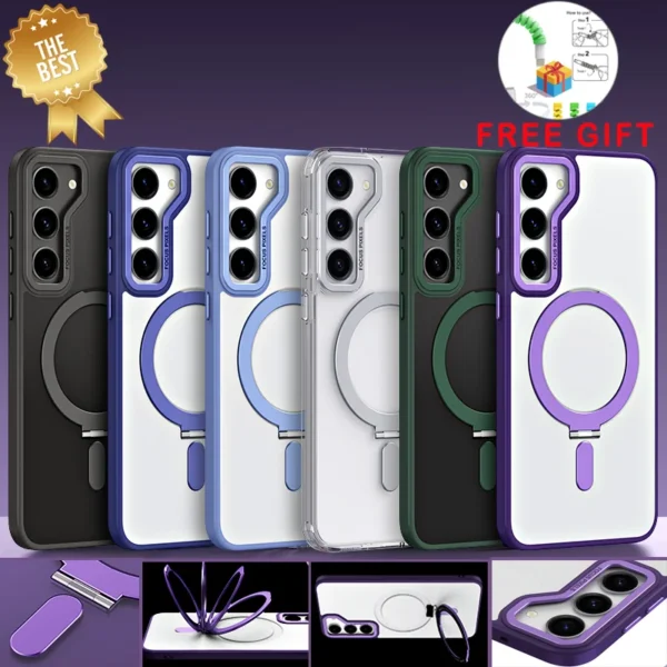 Luxury Premium Traslucent Case Cover With Ring Stand For Samsung Galaxy S22/S22 Plus - Image 5