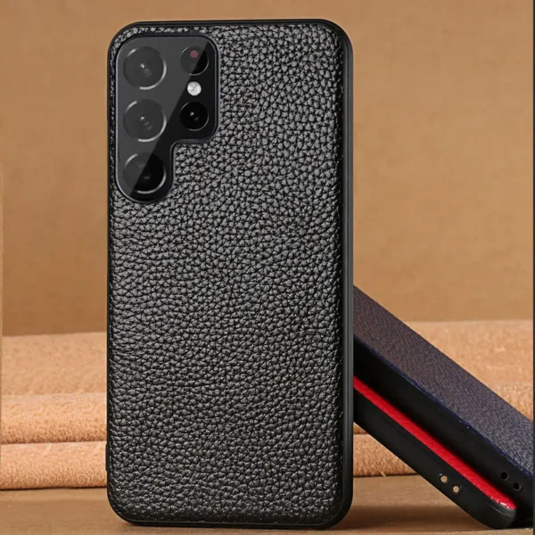 Luxury Premium Retro Lychee Grain Leather Case Cover For Samsung Galaxy S22 Ultra/S23 Ultra - Image 5