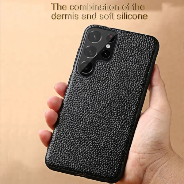 Luxury Premium Retro Lychee Grain Leather Case Cover For Samsung Galaxy S22 Ultra/S23 Ultra - Image 9