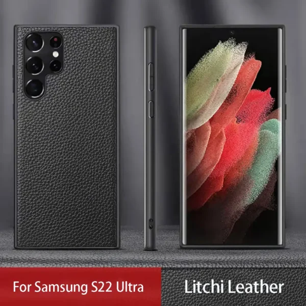 Luxury Premium Retro Lychee Grain Leather Case Cover For Samsung Galaxy S22 Ultra/S23 Ultra