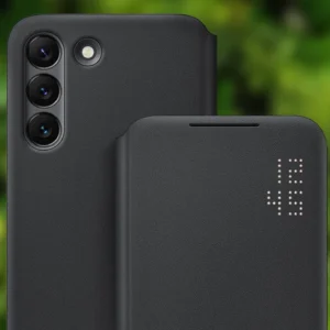 LED View Cover Intelligent View Flip Cover Phone Case Cover For Samsung Galaxy S22 Plus - Black