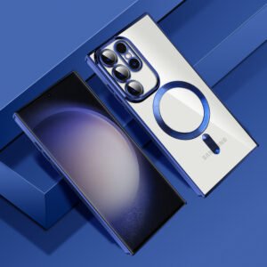 Luxury Premium Transparent Plating Anti-Scratch with Full Camera Cover For Samsung Galaxy S24 Ultra - Sierra blue