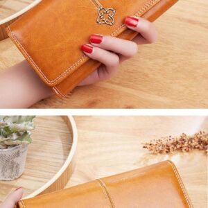 Luxury Premium PU Leather High Quality Fashion Women Purse Cards Holder - Brown