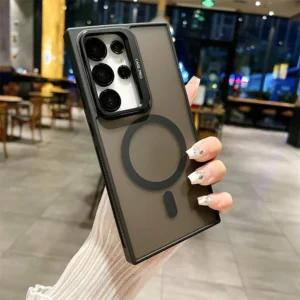 Luxury Premium Luxury Translucent Magnetic Wireless Hard Matte Hybrid Case Cover For Samsung Galaxy S24 Ultra - Black
