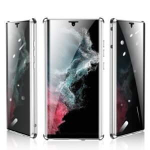 Luxury Premium 360° Full Surround Metal alloy Magnetic Case Cover For Samsung Galaxy S24 Ultra - Silver