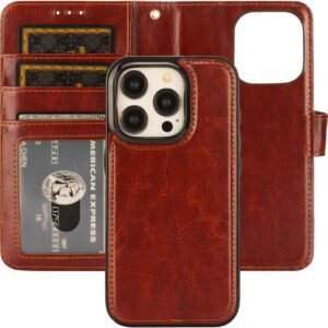 Luxury Premium Detachable PULOKA Wallet RFID PU Leather Magnetic Kickstand Removable Flip Case Cover For iPhone 13 Pro Max/14 Pro Max/15 Pro Max