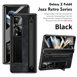 Luxury Premium Retro Leather Folding Stand Phone Case For Samsung Galaxy Z Fold 3/Z Fold 4