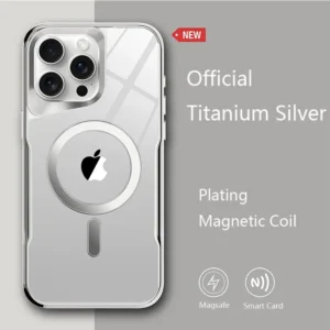 Luxury Plating Frame Transparent Clear Bumper Silicone Magsafe Phone Case Cover for iPhone 13 Pro Max/14 Pro Max/15 Pro Max