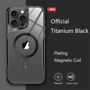 Luxury Plating Frame Transparent Clear Bumper Silicone Magsafe Phone Case Cover for iPhone 13 Pro Max/14 Pro Max/15 Pro Max