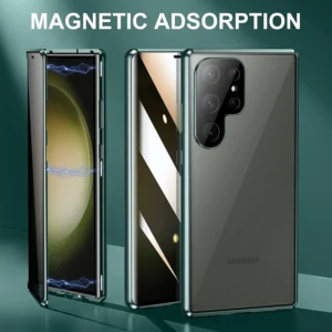 Luxury Premium 360° Full Surround Metal alloy Magnetic Case Cover For Samsung Galaxy S24 Ultra - Green