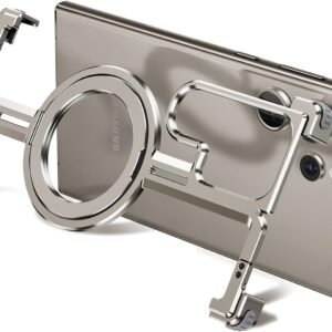 Luxury Magsafe Magnetic Frameless Aluminum Alloy Shockproof Stand Metal Phone Case For Samsung Galaxy S24 Ultra - Silver