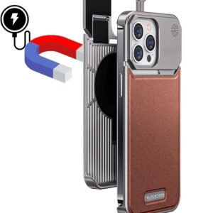 Luxury Premium Luxury Leather Magnetic Aluminum Fragrance Case Cover For iPhone 15 Pro/15 Pro Max