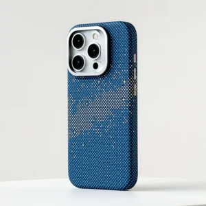 Luxury Premium Luminous Pixels Stand Holder Wireless Charging Hard PC Shockproof Case Cover For iPhone 15 Pro/15 Pro Max