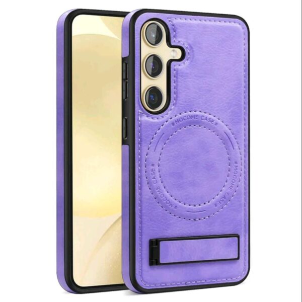 Luxury Premium Luxury PU Leather Invisible Stand Magnetic Wireless Charging Case Cover For Samsung Galaxy 23 Series - Image 8