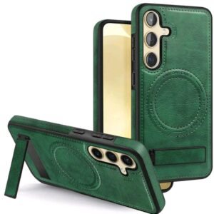 Luxury Premium Luxury PU Leather Invisible Stand Magnetic Wireless Charging Case Cover For Samsung Galaxy Series