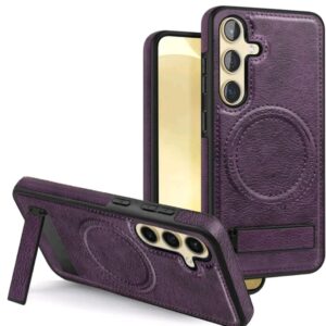 Luxury Premium Luxury PU Leather Invisible Stand Magnetic Wireless Charging Case Cover For Samsung Galaxy Series