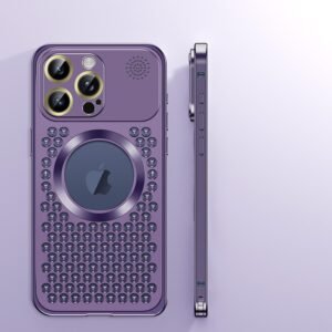 Luxury Premium Wireless Charging Shockproof Anti-fall Case Cover For iPhone 15 Pro Max - Purple