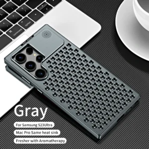 Luxury Ultra thin Aluminum Alloy Heat Dissipation Aromatherapy Anti-Scratch Slim Case Cover For Samsung Galaxy S22 Ultra/S23 Ultra