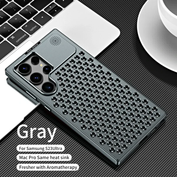 Luxury Ultra thin Aluminum Alloy Heat Dissipation Aromatherapy Anti-Scratch Slim Case Cover For Samsung Galaxy S22 Ultra/S23 Ultra - Image 7