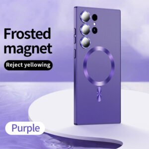 Magsafe Wireless Charging  Camera Lens Protection Case Cover For Samsung Galaxy S24 Ultra - Purple