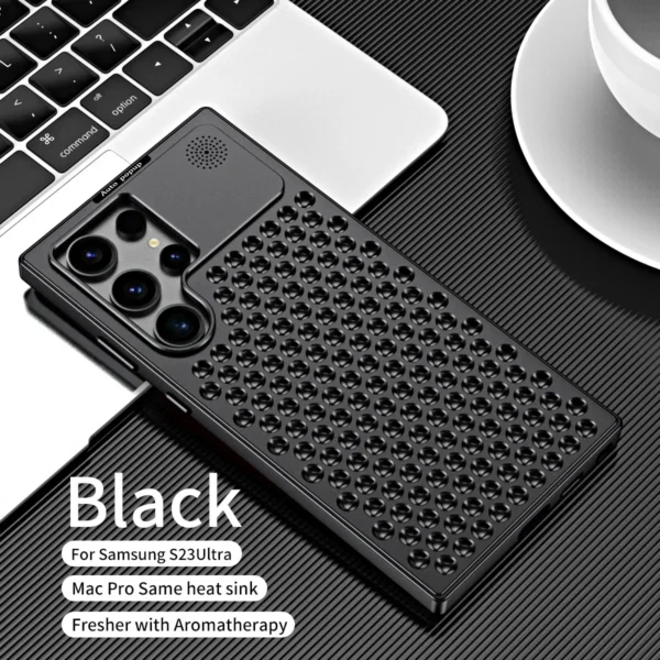 Luxury Ultra thin Aluminum Alloy Heat Dissipation Aromatherapy Anti-Scratch Slim Case Cover For Samsung Galaxy S22 Ultra/S23 Ultra - Image 8