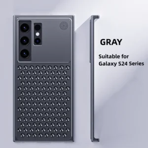 Luxury Ultra thin Aluminum Alloy Heat Dissipation Aromatherapy Anti-Scratch Slim Case Cover For Samsung Galaxy S24 Ultra - Gray
