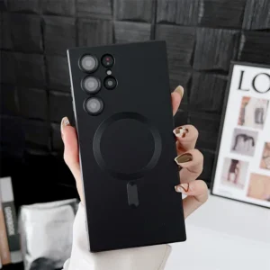 Magsafe Wireless Charging  Camera Lens Protection Case Cover For Samsung Galaxy S24 Ultra - Black