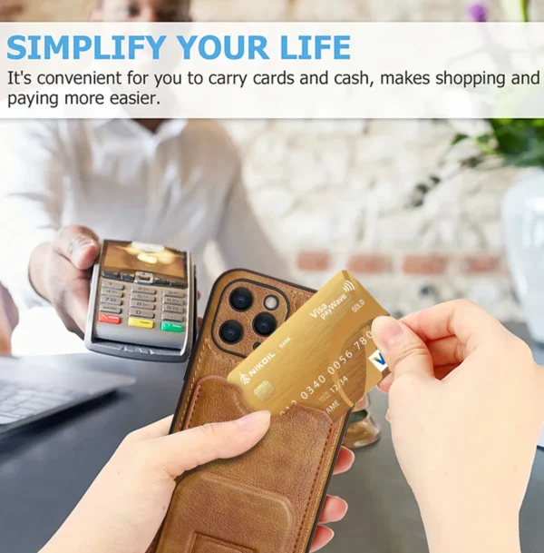 Luxury Premium PU leather Multifunction Card Holder Fashion Case Cover For iPhone 15 Pro Max - Image 6