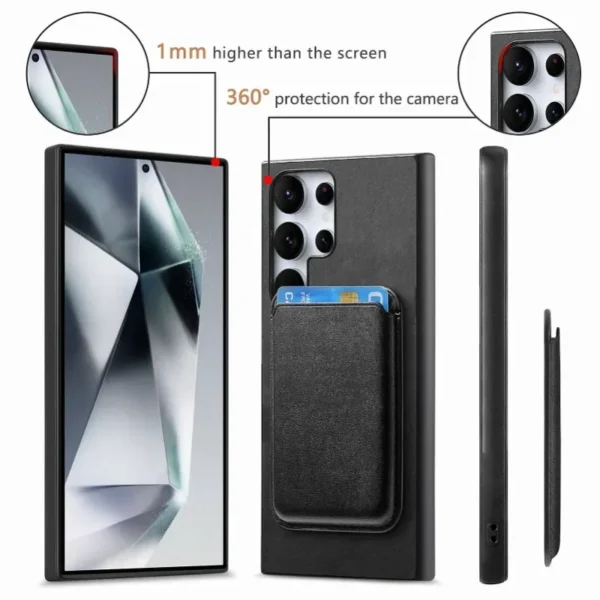 Luxury Premium PU Leather Magnetic card Slot Case Cover For Samsung Galaxy S24 Ultra - Image 19