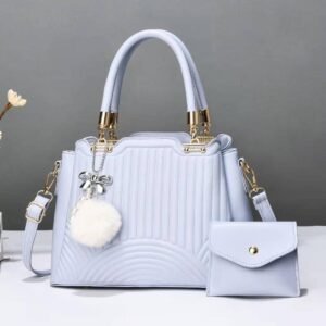 Luxury Premium New Fashion Fine Texture 2 in 1 Ladies Hand Bag - Sky Blue