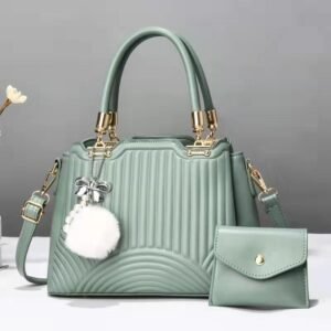Luxury Premium New Fashion Fine Texture 2 in 1 Ladies Hand Bag - Green