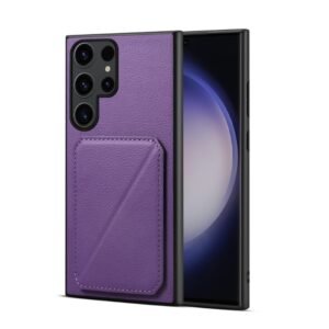 Luxury Premium PU Leather Magnetic card Slot Case Cover For Samsung Galaxy S23 Ultra - Purple