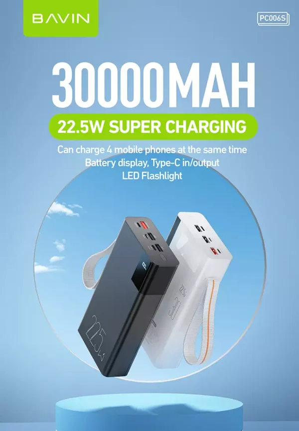 BAVIN PC006S 30000mAh 22.5W Super Fast Charging Powerbank
