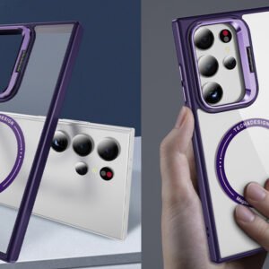 Luxury Premium Magsafe Camera Stand Matte Phone Case For Samaung Galaxy S22 Ultra/S23 Ultra