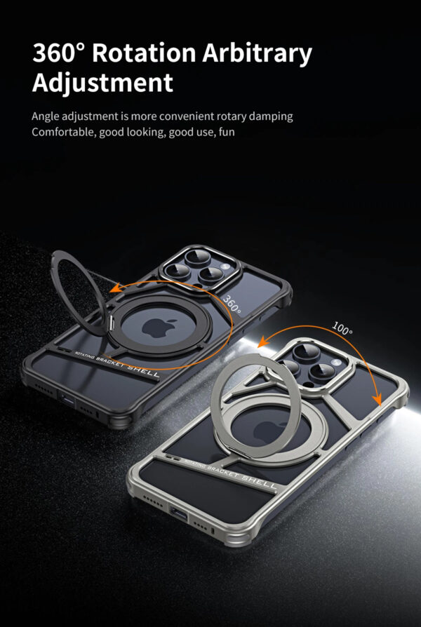 Luxury Premium 2024 New Magnetic Aluminum Alloy Swivel Stand Case Cover For iPhone Series - Image 14