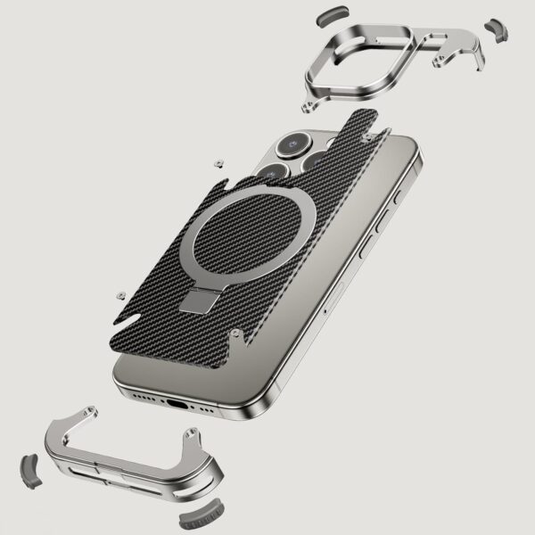Luxury Premium Oatsbasf Magsafe Magnetic Anti-Collision Carbon Fibre Case Cover for iPhone 15 Pro (Copy) - Image 8