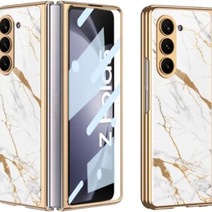 Luxury Premium Electroplated Marble Case Cover For Samsung Galaxy Z Fold 5 5G