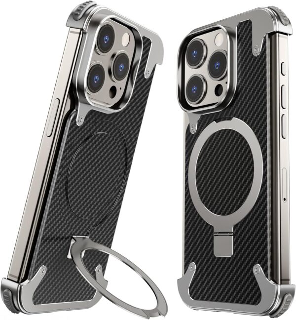 Luxury Premium Oatsbasf Magsafe Magnetic Anti-Collision Carbon Fibre Case Cover for iPhone 15 Pro (Copy)