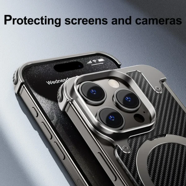 Luxury Premium Oatsbasf Magsafe Magnetic Anti-Collision Carbon Fibre Case Cover for iPhone 15 Pro (Copy) - Image 16