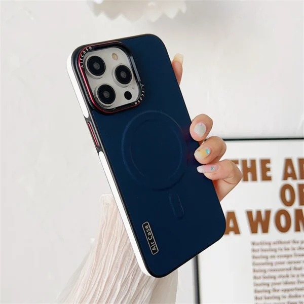 Luxury Premium Business Leather Magnetic Magsafe Wireless Charging Shockproof Case Cover For iPhone 15 Pro Max - Image 8