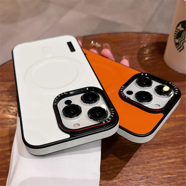 Luxury Premium Business Leather Magnetic Magsafe Wireless Charging Shockproof Case Cover For iPhone 15 Pro Max - Image 18