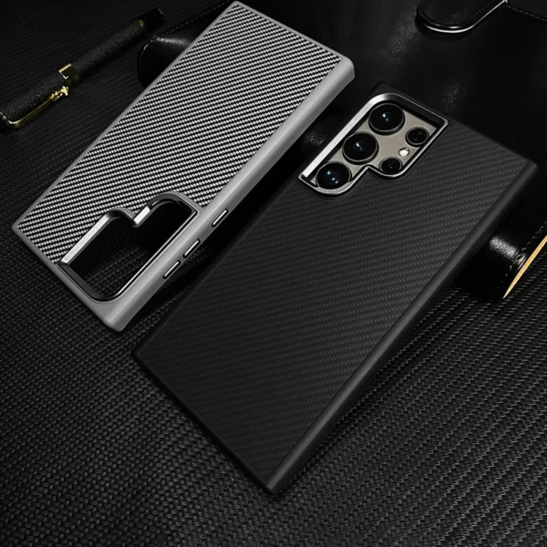 Luxury Premium Trendy Carbon Fiber Texture Phone Bumper Shockproof Hard Case Cover For Samsung Galaxy S Series - Image 2