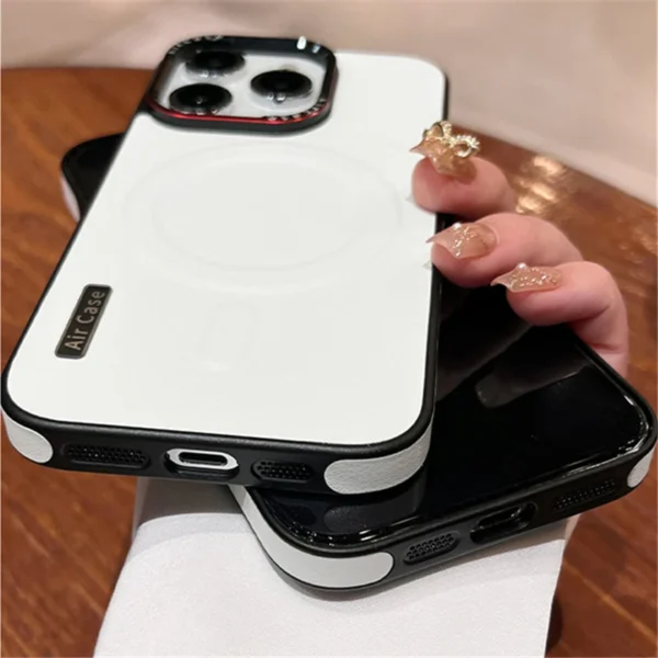 Luxury Premium Business Leather Magnetic Magsafe Wireless Charging Shockproof Case Cover For iPhone 15 Pro Max - Image 3