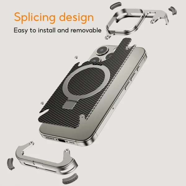 Luxury Premium Oatsbasf Magsafe Magnetic Anti-Collision Carbon Fibre Case Cover for iPhone 15 Pro (Copy) - Image 13