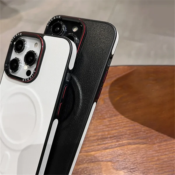 Luxury Premium Business Leather Magnetic Magsafe Wireless Charging Shockproof Case Cover For iPhone 15 Pro Max - Image 16